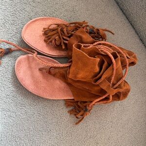 Free People Brown Suede Sandals